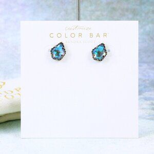 Kendra Scott Tessa Dichroic glass studs earrings Gunmetal